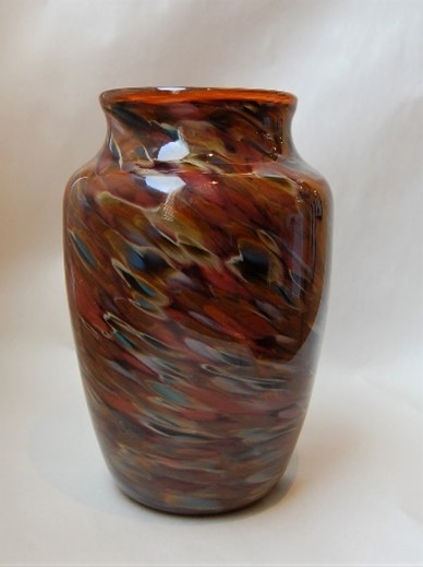 brick red vase